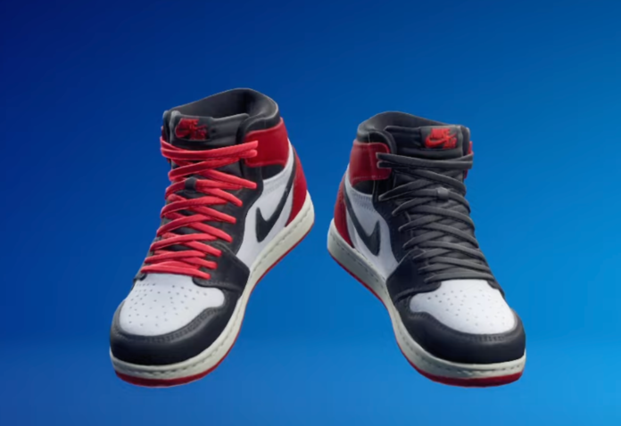 Air Jordan 1 Retro ‘Black Toe Reimagined’ in ‘Fortnite Kicks.’ Credit @HYPEX